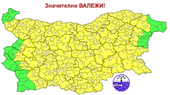 Внимание валежи: Жълт код за дъжд е в сила за почти цялата страна